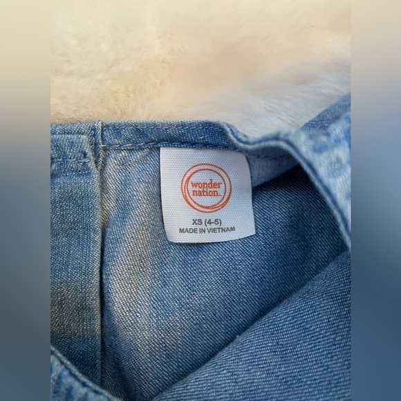 Wonder nation girls blue denim dress size 4-5 - Picture 3 of 11